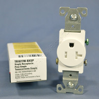 Cooper White TAMPER RESISTANT COMMERCIAL Single Outlet Receptacle NEMA 5-20R 20A 125V TR1877W-BXSP