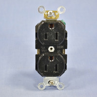Leviton SCRATCHED Black INDUSTRIAL GRADE Receptacle Duplex Outlet 15A 125V 5262-E