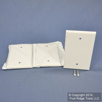 3 Leviton White 1-Gang Blank MIDWAY Box Mount Wallplate Plastic Covers 80514-W