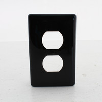 Hubbell Black UNBREAKABLE Duplex Receptacle Wallplate Mid-Size Outlet Cover NPJ8BK