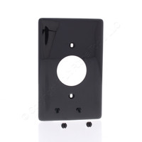Hubbell Black UNBREAKABLE 1.40" Dia. Receptacle Wallplate Mid-Size Outlet Cover 1-Gang Single Outlet Cover NPJ7BK