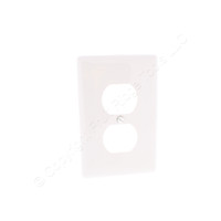 Hubbell "Office White" UNBREAKABLE Duplex Receptacle Wallplate Mid-Size Outlet Cover NPJ8OW