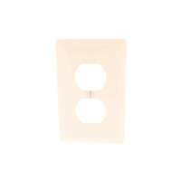 Hubbell Almond UNBREAKABLE Duplex Receptacle Wallplate Mid-Size Outlet Cover NPJ8AL