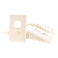 25 Hubbell Almond UNBREAKABLE Duplex Receptacle Wallplate Mid-Size Outlet Covers NPJ8AL
