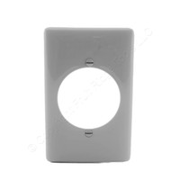 Hubbell Gray UNBREAKABLE 2.15" Diameter Receptacle Wallplate Mid-Size Single Outlet Cover NPJ724GY