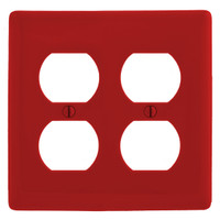 Hubbell RED! UNBREAKABLE 2-Gang Duplex Receptacle Outlet Mid-Size Wallplate Cover NPJ82R