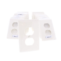 25 Hubbell "Office White" UNBREAKABLE Duplex Receptacle Wallplate Mid-Size Outlet Covers NPJ8OW
