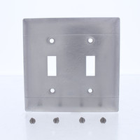 Pass and Seymour Type 403 Magnetic Stainless Steel 2-Gang Toggle Switch Cover Wallplate S2-D