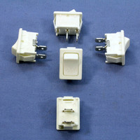 5 Leviton White Snap-In Mini Rocker Panel Switches ON/OFF 10A 125V Single Pole/Throw SPST Micro MR002