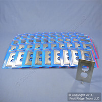 50 Leviton Satin Nickel Brushed Chrome Receptacle Wallplate Duplex Outlet Covers 89603-STC