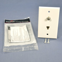 Cooper White 4-Wire Telephone Phone Jack Coaxial Cable Standard Wallplate 3535-4W