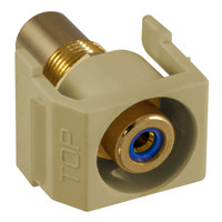 Hubbell Ivory Recessed Snap-Fit Keystone RCA Audio Video Cable Coaxial Jack Blue Center Rear RCA Termination SFRCBREI