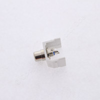 Hubbell White Snap-Fit Keystone RCA Audio Video Jack Blue Center Solder Termination SFRCBW