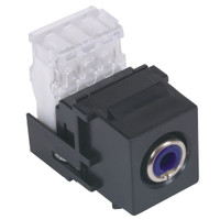 Hubbell Black Snap-Fit Keystone Stereo Audio Jack Blue Center RCA 110-Type SFRC110B