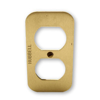 Hubbell Brass Duplex Receptacle Outlet Plate S609D For S6088 Above-Floor Pedestal Electrical Box