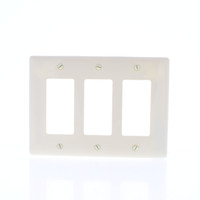 Hubbell Almond 3-Gang UNBREAKABLE Decorator/Rocker Switch Cover Mid-Size GFCI Wallplate NPJ263AL