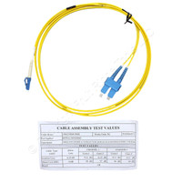 Hubbell Fiber Optic Patch Cord LSZH OS2 Cable Duplex SM LC-SC 2m DFPCLCSCS2SMZ