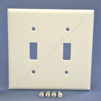 Cooper White 2-Gang Standard Toggle Switch Cover Wall Plate Switchplate 2139W