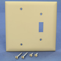 P&S TrademasterIvory 2G Combination Blank Toggle Nylon Wallplate Cover TP113-I