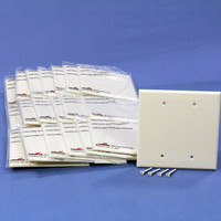 20 Cooper Lt Almond UNBREAKABLE Mid-Size 2-Gang Blank Nylon Wallplate Covers PJ23LA