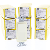 10 Hubbell Single Pole Almond Decorator Rocker Switches 15A Spec Grade DS115AL