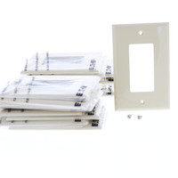 20 Eaton Ivory Decorator 1G UNBREAKABLE MidSize Wallplate GFI GFCI Covers PJ26V