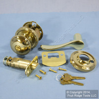 LEFT Weslock Traditonale Impresa 640 Polished Brass Keylock Knob Bordeau Latch