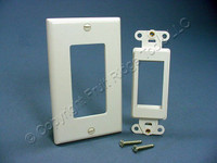 Leviton White 1-Unit MOS Decora Converter Insert w/Wallplate Cover 41649-W