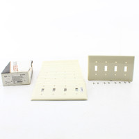 10 Hubbell "Office White" 4-Gang UNBREAKABLE Mid-Size Toggle Switch Cover Wallplate Switchplates NPJ4OW
