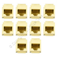 10 Cooper Ivory Cat5e Snap-In Modular Data Jacks 110 Style 8-Position RJ45 5547-5EV