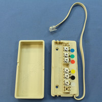New Leviton Ivory Phone Telephone Wiring Junction Box 6-Conductor 6-Wire C2618-I