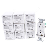 10 Hubbell White Commercial Outlet Receptacles 1/2 "CONTROLLED" 20A BR20C1WHI
