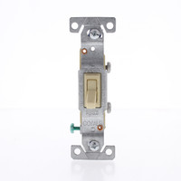 Eaton Ivory Single Pole Toggle Wall Light Switch CO/ALR Aluminum 15A 5221-7V