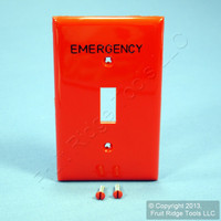 Leviton RED "EMERGENCY" Unbreakable Toggle Switch Cover Wall Plate Switchplate 80701-RE