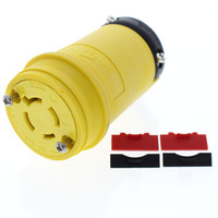 Cooper Yellow Nylon Polarized Locking Connector Non-Grounding NEMA L18-20R 20A 120/208V 3-Phase 4-Pole 4-Wire L1820CY