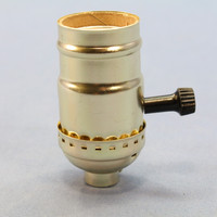 Cooper Electric Turn Knob 3-WAY Light Socket Brass Lamp Holder Electrolier 1/8" IPS 27 tpi Mount 925ABD