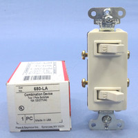 Pass & Seymour Light Almond COMMERCIAL Grade Single Pole Dual Duplex Decorator Toggle Light Wall Switch 15A 120V 680-LA