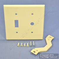 Leviton Ivory Phone Cable Outlet 2-Gang Wallplate Telephone Switch Cover 86077