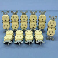 10 Leviton Ivory TAMPER RESISTANT Duplex Receptacle Outlets NEMA 5-15 15A T5320-I