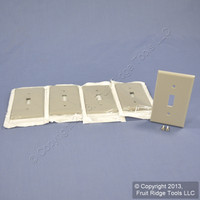 5 Leviton Gray 1-Gang Toggle Switch Cover Plastic Wall Plate Switchplates 87001