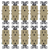 10 Eaton Ivory Decorator Duplex Receptacle Outlets NEMA 5-15R 15A 125V 1107V