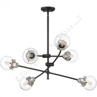 Quoizel TNC5006EK Trance 34" 6-Light Earth Black Chandelier 60 Watt Incandescent