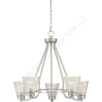 Quoizel Ardmore 5-Light 25" Wide Chandelier w/ Holophane Glass Shades ARD5005BN