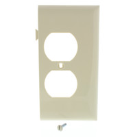 Pass and Seymour Semi-Jumbo Ivory Sectional End Duplex Receptacle Outlet Unbreakable Wallplate Nylon Cover PJSE8-I