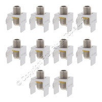 10 Leviton White Quickport Nickel F-Type Coaxial Cable Connector Jacks 40731-BW