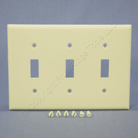 Eagle Almond Standard 3-Gang Toggle Switch Cover Thermoset Wall Plate Switchplate 2141A