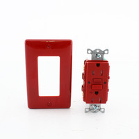 Hubbell Red Self-Testing Tamper Resistant GFCI Receptacle w/Alarm 15A GFTRST15RB