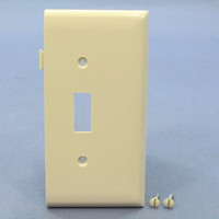 Pass and Seymour Semi-Jumbo Light Almond Sectional End Toggle Switch Unbreakable Wallplate Nylon Cover PJSE1-LA