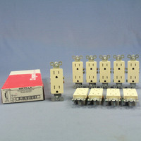 10 Pass and Seymour Light Almond Tamper Resistant Straight Blade Decorator Receptacle Outlets 5-15R 15A 125V 885TR-LA