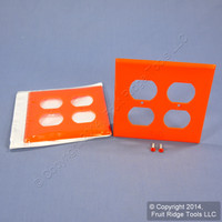 2 Leviton ORANGE 2-Gang Receptacle Wallplates Unbreakable Duplex Outlet Cover 80716-ORG